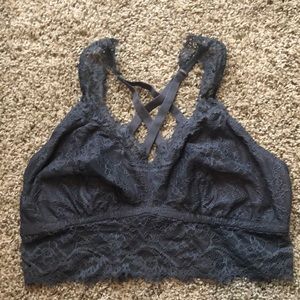Gray lace bralette